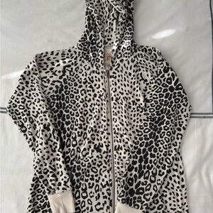 Chaser Black and White Leopard Print Hoodie